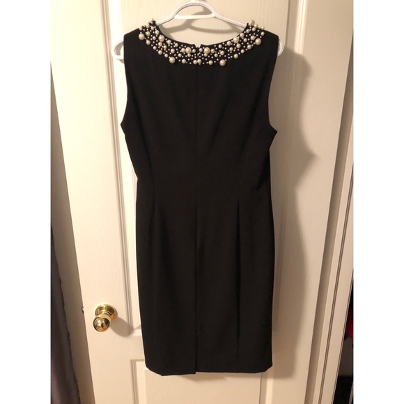 Calvin Klein Black Dress with Pearls - Picture 2 of 6
